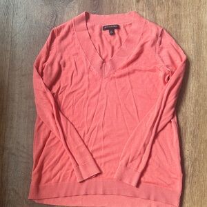 Banana Republic Coral V-Neck Pullover